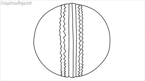 How to draw a cricket ball step by step - Easydrawings.net Cricket Ball Drawing, Capital Cursive Letters, Capital Cursive, Cricket Ball, Simple Drawings, Ball Drawing, Drawing Lesson, Cricket Balls, Cursive Letters