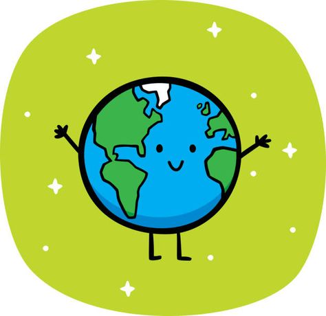 History Of Earth, Earth Drawings, Earth Illustration, World Earth Day, Doodle Illustration, Simple Doodles, Free Vector Graphics, Earth Day, Cute Illustration