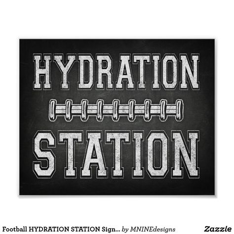 Football Dinner Decorations, Hydration Station Sign, Football Party Signs, Chalk Prints, Football Banquet, Football Party Decorations, Ready Set Eat, Football Parties, 12 Birthday