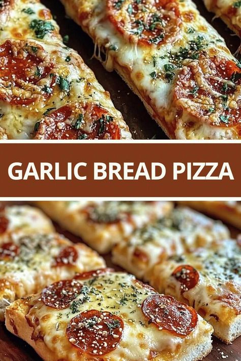 Garlic Bread Pizza Recipe, Weekend Snacks, Garlic Bread Pizza, Garlic Pizza, Make Garlic Bread, Stromboli Recipe, Bread Pizza, Party Appetizer, Quick Weeknight Dinners