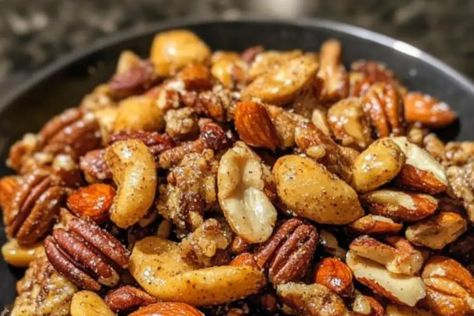 Roasted Mixed Nuts Unsalted Mixed Nuts Recipes, Roasting Nuts In Air Fryer, Seasoned Mixed Nuts Recipe, Savory Mixed Nuts Recipes, Mixed Nuts Recipes Snacks, Roasted Mixed Nuts Recipe, Mixed Nuts Recipes, Roasted Nuts Recipe, Energy Bites Recipes