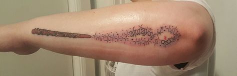 Harry Potter tattoo Snape Always Hermione wand Hermione Wand, Hermiones Wand, Snape Always, Snape And Hermione, Potter Tattoo, Harry Potter Tattoos, Harry Potter Tattoo, Hermione, Fish Tattoos