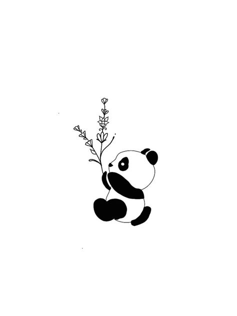 Panda Holding Flower Tattoo, Panda Tatoos Cute, Little Panda Tattoo, Panda Small Tattoo, Panda Tatoos Small, Panda Tattoo Cute, Panda Tatoos, Panda Tattoo Small, Small Panda Tattoo