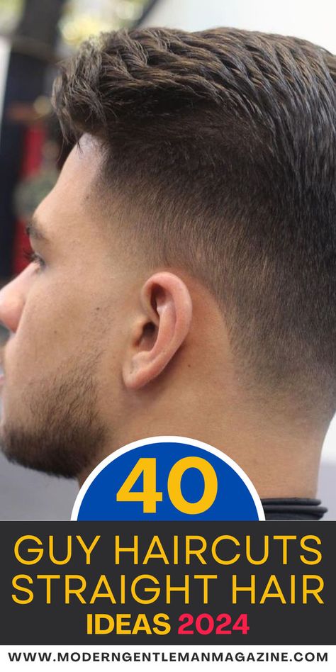 Check out 40 of the best guy haircut ideas for every style! From straight hair to curly, find the perfect cut to suit your look. #MensHaircuts #HairstyleIdeas #MensFashion Men’s Medium Straight Hair Cuts, Straight Male Hairstyles, Classic Men’s Haircut, Straight Haircuts Men, Guy Haircuts Straight Hair, Taper Fade Haircut Straight Hair, Hairstyles For Men Straight Hair, Men Haircut Straight Hair, Haircuts For Men With Straight Hair