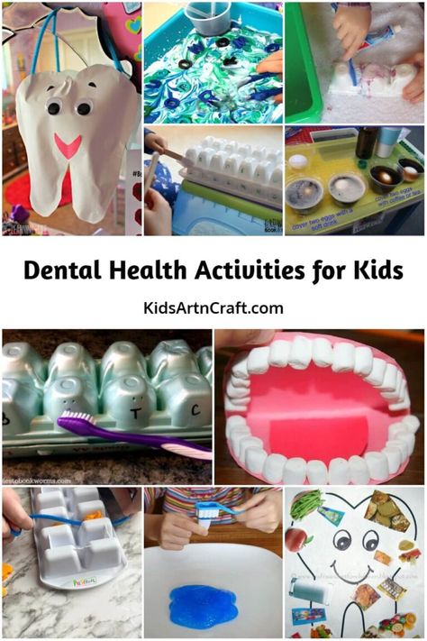 Tooth Brush Art Preschool, Tooth Brushing Activities For Kids, Dental Activities For Preschool, Health Activities For Kids, Dental Health Preschool Activities, Dental Health Preschool Crafts, Toothpaste Slime, Dental Health Crafts, Activities For Kids Preschool