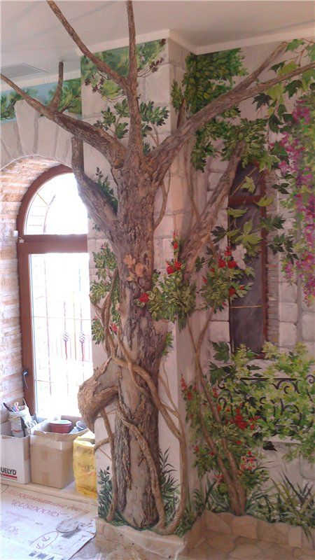 Tree Feature Wall, 3d Tree On Wall, Paper Mache Tree On Wall, Fairy Room, Kitchen Ideas For Small Spaces, Small Spa, Tree Mural, Ideas For Small Spaces, Faux Tree