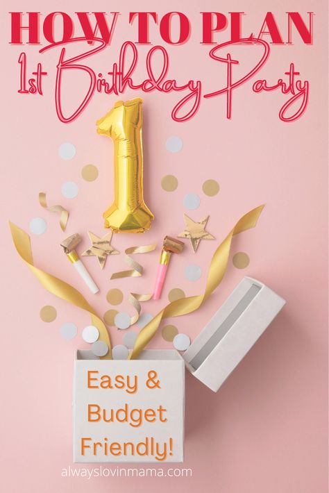 At Home 1st Birthday Party Ideas, First Birthday Activities For Guests, Party Essentials List, Planning 1st Birthday Party, First Birthday Activities, Birthday Party Essentials, Birthday Goodie Bags, 1st Birthday Party For Girls, One Year Birthday