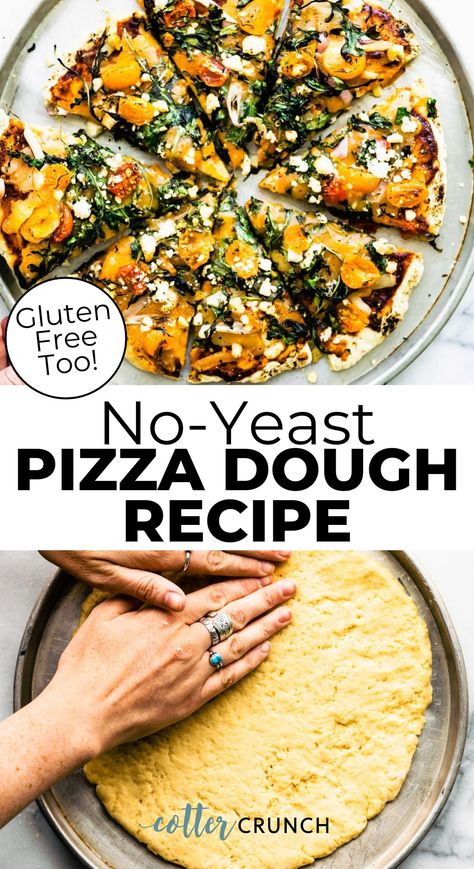 Pizza Dough Recipe Gluten Free, Pizza Crust Without Yeast, No Yeast Pizza Dough Recipe, Yeast Pizza Dough Recipe, Gluten Free Pizza Crust Easy, Gluten Free Pizza Base, Yeast Pizza Dough, Gluten Free Pizza Crust Recipe, Yeast Free Diet