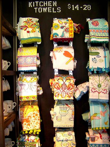 tea towel display Store Display Ideas, Tea Towel Display, Towel Display, Tea Display, Retail Displays, Craft Fair Displays, Shih Tzu Mix, Dog Projects, Shop Front Design