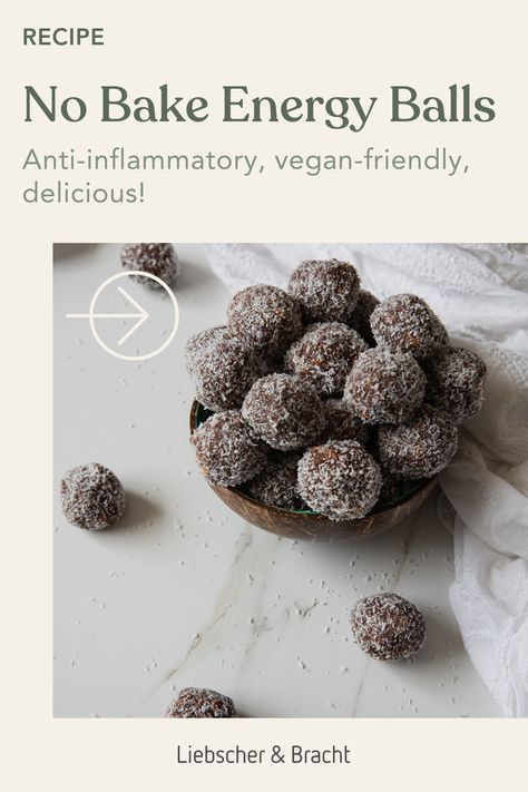 These tasty treats are more than just easy on the eye; they'll satisfy that sweet tooth and support your overall health! Our No-Bake Osteoarthritis Energy Balls are jam packed with healthy, vegan-friendly ingredients that are well known for their anti-inflammatory properties. Hit the link to learn more! 👇 ❗ Remember, a healthy diet is always great at keeping inflammation at bay, but these recipes should always be coupled with our pain-relieving exercises for the best results. Anti Inflammation Energy Balls, No Bake Energy Balls, Vegan Energy Balls, No Bake Energy, Energy Balls Healthy, Vegan Grocery List, Inflammatory Recipes, Vegan Grocery, Inflammatory Diet