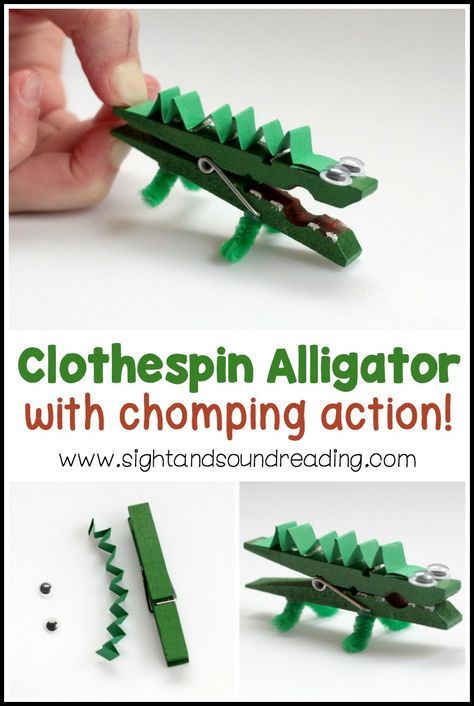 Chomping Clothespin Alligator Craft If you're studying the letter A, don't miss out on making this super-fun clothespin alligator craft. Make this activity as a part of your Letter A Crafts. Alligator Craft, Alligator Crafts, The Letter A, Kid Craft, Clothes Pin Crafts, Letter A Crafts, Camping Crafts, Childrens Crafts, Letter A