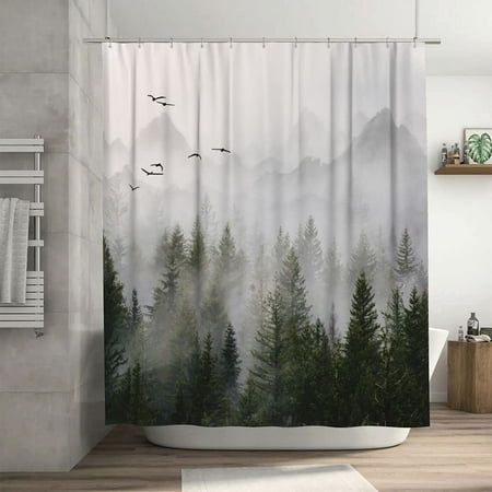 " HD printing: This shower curtains for bathroom adopted a high-definition image, with professional printing technology, the shower curtain will be clear and beautiful. No fading. Application: Home, bathroom, partition background, or other areas. Care Guide: Hand washable or Machine washable. Wash cold by gentle cycle. Iron on a low setting. Hang dry. Material: Polyester Package include: 1 x shower curtain (72x72 inch / 180x180 cm); 1 x 12 hooks. Note: 1. The measurement may have 1-3cm (0.39-1.1 Cozy Cabin Decor, Bathroom Curtain Set, Rose Shower Curtain, Geometric Shower Curtain, Bathroom Shower Curtain Sets, Plastic Shower Curtain, Stall Shower Curtain, Bathroom Shower Curtain, White Shower Curtain