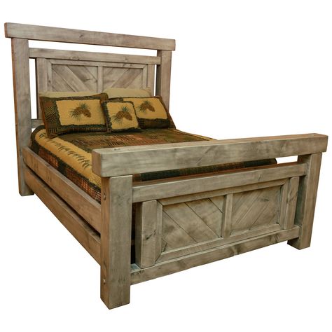 Rustic elegance and fine Amish craftsmanship are hallmarks of our Timber Peg Furniture! Rustic Bed Frame, Rustic Bedroom Furniture, Box Spring Bed, Rustic Bedding, Standard Bed, Rustic Materials, Bed Furniture Design, Wood Beds, Diy Bed