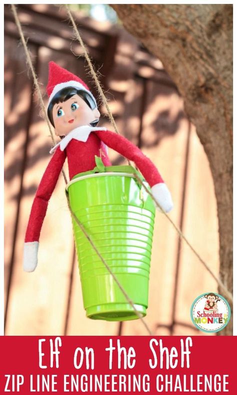 Mix Elf on the Shelf activities with STEM activities for kids in this fun Elf on the Shelf zip line STEM challenge! the elf has to travel somehow! #stem #christmasactivities #kidschristmas #christmasstem Play Dough Christmas, Simple Elf On The Shelf, Family Holiday Traditions, Kids Math Activities, Christmas Stem Activities, Uncle Si, Holiday Stem, Steam Lessons, Easy Elf On The Shelf