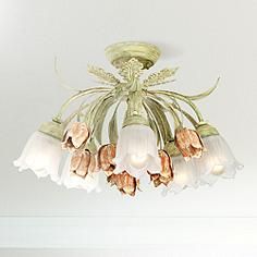 Crystorama Lighting, Dining Room Entryway, Semi Flush Ceiling Lights, Semi Flush Mount Lighting, Hand Painted Flowers, Laurel Foundry Modern Farmhouse, Flush Ceiling Lights, Semi Flush Mount, Flush Mount Lighting