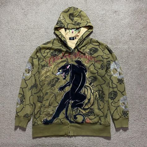 Christian Audigier Hoodie . Very thick hoodie with... - Depop Christian Audigier Hoodie, Christian Audigier, Ed Hardy, Unique Print, Hoodies Men, Fashion Inspo, Street Wear, My Style, Wardrobe