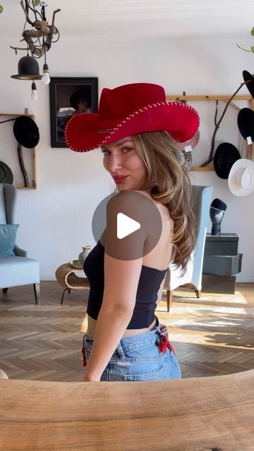 Maria Pălăria on Instagram: "I made a custom hat for @anitta and she loved it. A red  cowboy hat with silver details to match her fiery energy 🔥She looks so good with it ❤️

Let me know in the comments if you think I made the right hat for her 🤗" Red Cowboy Hat, Cowboy Hat, Custom Hats, Let Me Know, Cowboy Hats, You Think, Love Her, Thinking Of You, Cowboy