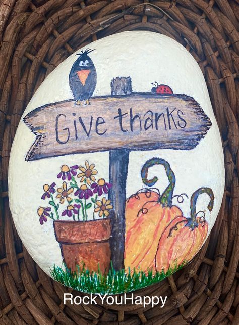 Thanksgiving Rocks Painted Ideas Simple, Thanksgiving Rock Painting, Painting On Rocks, Thanksgiving Painted Rocks, Thanksgiving Cornucopia, Fall Rock, Halloween Rocks, Apple Harvest, Rock Painting Ideas Easy