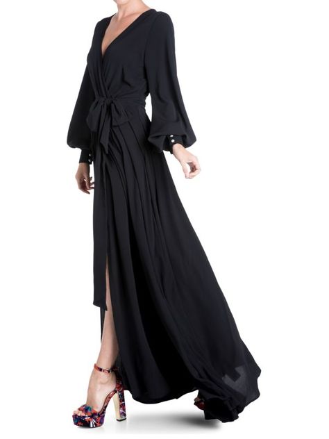 MEGHAN LA Venus Belted Maxi Dress on SALE | Saks OFF 5TH Circle Maxi Skirt, Hoco Inspo, The Maxx, Retro Glamour, Fashion District, Medium Dress, Vintage Vibe, Maxi Wrap Dress, Balloon Sleeves