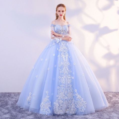 All stories begin with "Once upon a time..." Charlotte Luchessi's ju… #fanfiction #Fanfiction #amreading #books #wattpad Blue Princess Prom Dress, Baby Blue Prom Dress, Blue Bridal Dress, Light Blue Long Dress, Baby Blue Prom Dresses, Princess Prom Dress, Blue Princess Dress, Silver Cocktail Dress, Light Blue Prom Dress