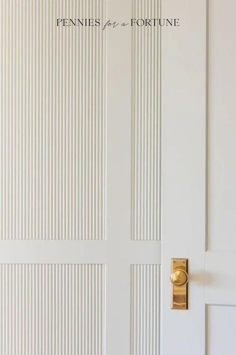 DIY Home Renovation: Reeded Wall Moulding Tutorial I Give your bedroom a makeover with this trendy fluted wall paneling! Follow this affordable and easy wall moulding tutorial for a modern DIY house improvement project to elevate your bedroom, guest room or dining room design! Learn how to craft eye-catching texture with reeded wall moulding. Revamp your rooms with stylish wall paneling, perfect for a chic home remodel. Emtek Interior Door Hardware, Raised Wall Paneling, Bm Proposal Paint, Modern Historic Home, Modern Wall Trim, The Mcgee Home, Interior Door Hardware, Mcgee Home, Round Moulding