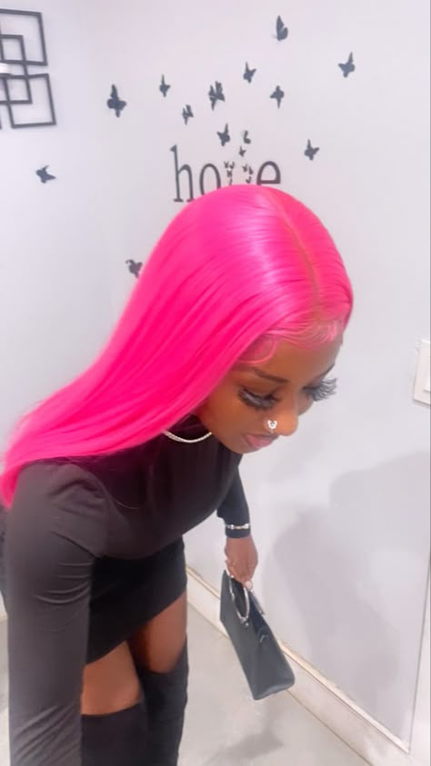 Pink Bobs, Pink Hair Outfit, Colour Hairstyles, Event Hairstyles, Cute Wigs, Colorful Wigs, Natural Hair Accessories, Girl Braided Hairstyles, Really Long Hair