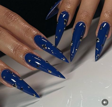 Dark Blue Stiletto Nails, Light Blue Stiletto Nails, Blue Stiletto Nails Design, Blue Stiletto Nails, Dark Blue Nails, Stiletto Nails Designs, Black Nail Designs, Diamond Nails, Stiletto Nails