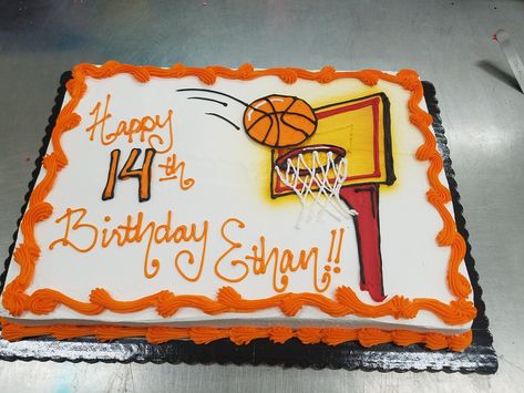 Cheerleader Cakes, Cake Basketball, Basketball Cakes, Birthday Cake Boys, Basketball Birthday Cake, Birthday Cake Cake, Teen Cakes, New Birthday Cake, Birthday Sheet Cakes