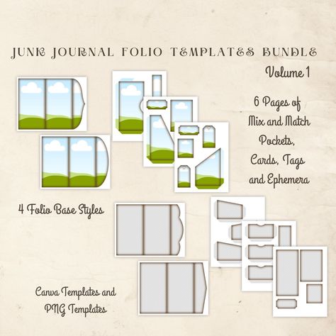 Junk Journal Templates, Junk Journal Folio, Folio Design, Photoshop Png, Journal Templates, Design Edit, Journal Template, Mockup Templates, Canva Templates