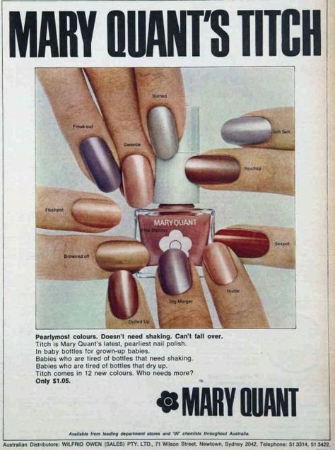 90s Nail Polish Ads, 1960s Nail Polish Colors, Vintage Nail Ads, 90s Nail Polish Colors, Vintage Nail Polish Ads, 60s Nails 1960s, 1960 Nails, 1940s Nails, 1970s Nails