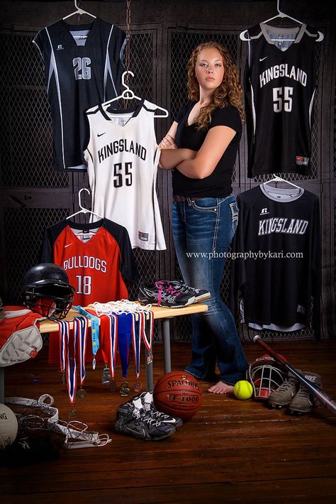 Multiple Sport Senior Picture Ideas, Senior Pictures Multiple Sports, Senior Picture Ideas Multiple Sports, Multisport Senior Pictures, Senior Picture Ideas With Jerseys, Multi Sport Senior Picture Ideas, 3 Sport Athlete Senior Pictures, Multi Sport Athlete Senior Pictures, Senior Pics Sports