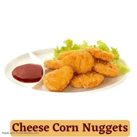 Cheese Corn Nuggets(5pcs) Corn Nuggets, Cheese Corn, Barbeque Sauce, Sweet Chilli Sauce, Sweet And Sour Sauce, Sweet Chilli, Chilli Sauce, Recipe Notes, Sweet And Sour