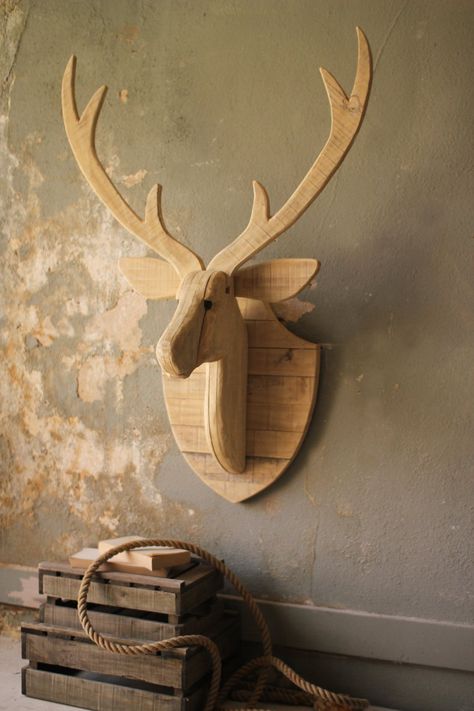 Kalalou Large Recycled Wood Deer Mount – Modish Store Wooden Deer Head, Tre Kunst, Wood Deer, Wooden Deer, Residence Design, Driftwood Frame, Interior Design Career, Wood Furniture Plans, Deer Mounts