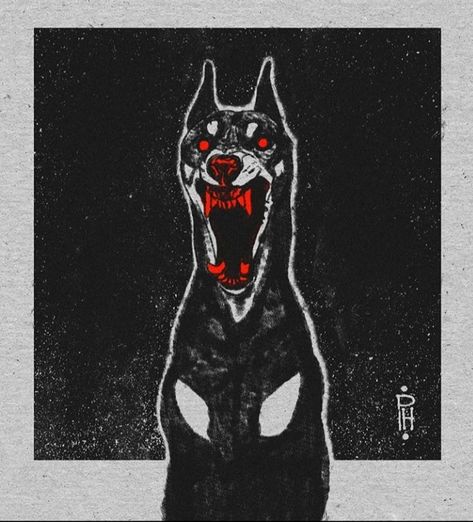 Putrid Hound, Dog Face Drawing, Dog Doberman, Creepy Animals, Bleach Shirt, Canine Drawing, Angry Dog, Scary Dogs, Canine Art