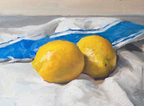 Drapery Drawing, Lemon Painting, Realistic Oil Painting, Oil Painting Inspiration, Daily Painters, Watercolor Food, Small Canvas Paintings, Beautiful Fruits, Still Life Oil Painting