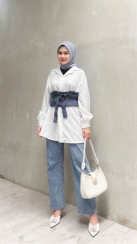 Outfit Kondangan Casual, Style Hijab Casual, Kondangan Outfit, Outfit Hijab Casual, Outfit Date, Muslim Outfits Casual, Hijab Style Casual, Casual Hijab, Hijab Outfits