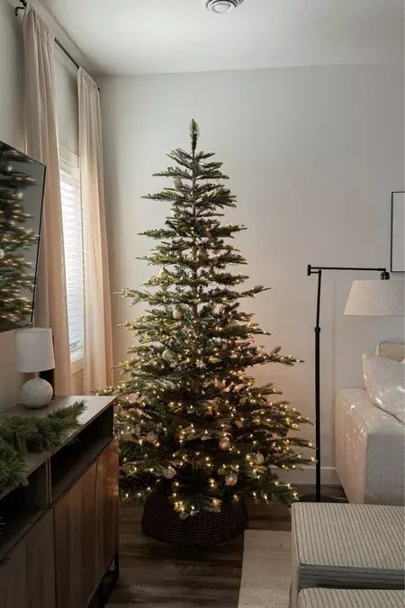 Click the pin to shop this Amazon Christmas tree! Aspen fir christmas tree 9 Foot Slim Christmas Tree, Entry Christmas Tree, Aspen Christmas Decor, Aspen Fir Christmas Tree, Half Tree Christmas, Pencil Christmas Tree Bedroom, Christmas Trees Small Spaces, Puleo International Christmas Tree, Christmas Tree In Small Apartment