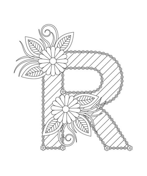 R Letter Drawing, R Coloring Pages, Letter Drawing Ideas, Letters Coloring Pages, Letter Coloring Pages, R Letter Design, Alphabet R, Letter Drawing, Easter Bingo