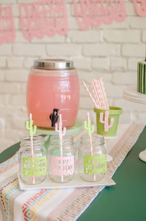 The Cutest Cinco de Mayo Celebration Cactus Party Decor, Cinco De Mayo Celebration, Cactus Party, Party Setup, Kid Drinks, Themed Drinks, 5 De Mayo, Kids Party Food, Drink Station