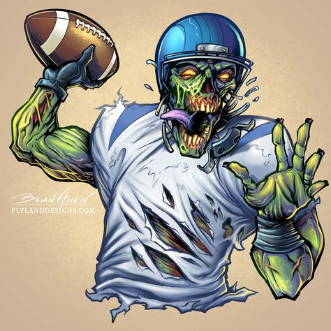 Zombie mascot character design of a football player. Zombie Football Player, Mascot Character Design, Dallas Cowboys Wallpaper, How Bout Them Cowboys, Football Stuff, Zombie Art, Dallas Cowboy, Cowboys Nation, Dallas Cowboys Fans