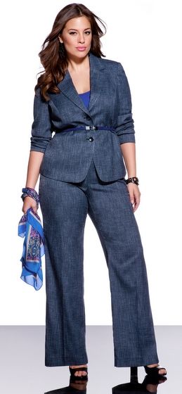 Plus Size Wear to Work Options: Eloquii Navy Pantsuit Workwear Outfits, Plus Size Workwear, Plus Size Fashion Tips, Plus Size Work, Work Wear Outfits, Curvy Fashionista, Jumpsuit Elegant, Neue Outfits, Ideas Outfit