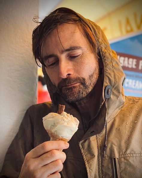 Georgia Tennant’s Instagram post: “I think he’s leaving me for this ice cream.” Georgia Tennant, John Mcdonald, Old Married Couple, Me Core, David Michael, So Me, Michael Sheen, Neil Gaiman, British Men