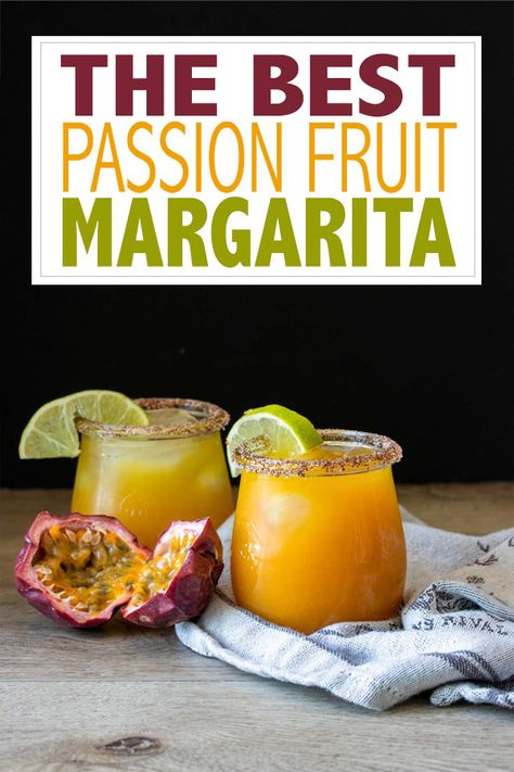 Passion Fruit Margarita Recipe, Margaritas On The Rocks, Passion Fruit Mojito, Passion Fruit Margarita, Fruit Margarita, Passionfruit Recipes, Fruit Plus, Passion Fruit Syrup, Margarita On The Rocks