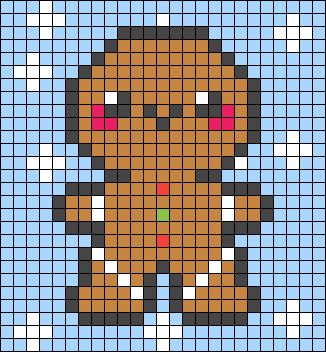 Winter Pixel Art, Mini Pixel Art, Pixel Art Noel, Christmas Pixel Art, Pixel Quilting, Christmas Knitting Patterns Free, Modele Pixel Art, Piskel Art, Gingerbread Man Christmas