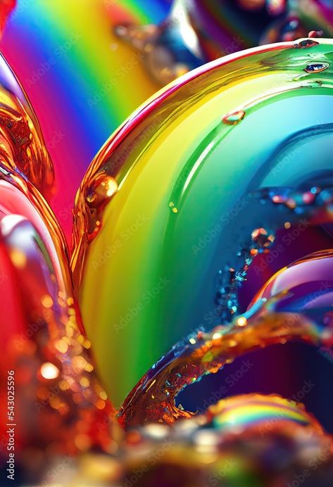 Rolls Royce Logo, Magic Pictures, Rainbow Things, Rainbow Images, Colorful Bubbles, Rainbow Magic, Paint Splatters, Liquid Metal, Rainbow Bright