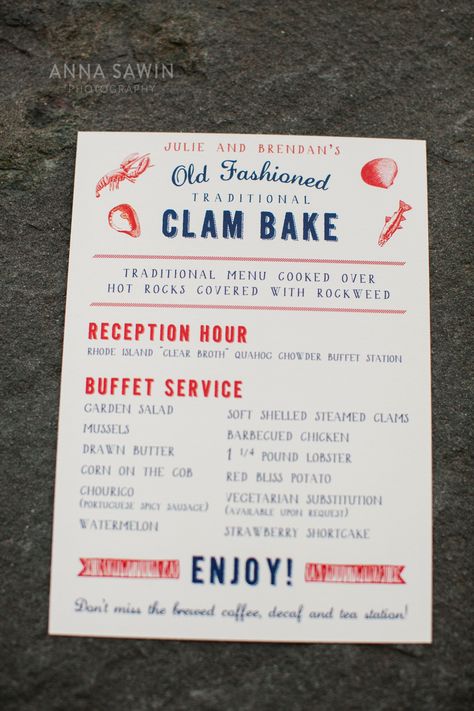 Lobster Bake Party, Clam Bake Party, Lobster Menu, Red Bliss Potatoes, Seafood Party, Buffet Stations, Seafood Medley, Lobster Bake, Steamed Clams