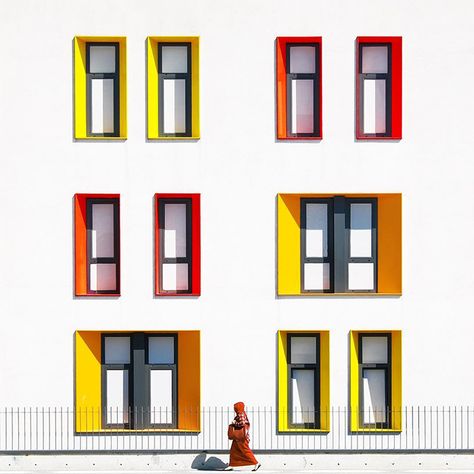 Istanbul Shown As A Colorful Modern City By Yener Torun | DeMilked Colorful Architecture, Modern School, School Building Design, Istanbul Photography, Kindergarten Design, Block Painting, Forums Design, Minimal Photography, Public Building