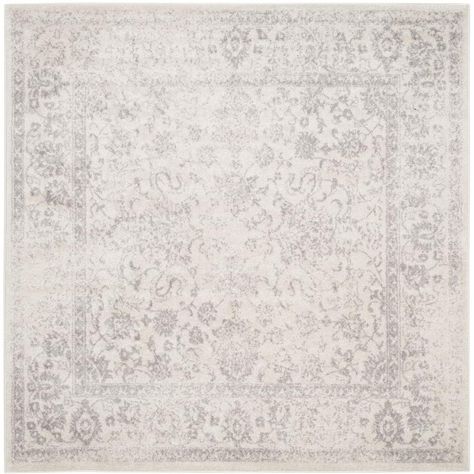 Adirondack Ivory/Silver 6 ft. x 6 ft. Square Area Rug Ski Chalet Decor, Safavieh Rug, Kashan Rug, Rug Ivory, Square Area Rugs, Lodge Style, Motif Vintage, Silver Rug, Rustic Lodge