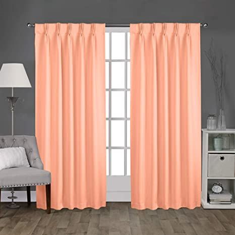 Magic Drapes Thermal Insulated Blackout Curtains 63 inch for Bed Room and Home Decor (2 Panels,42x63,Peach) Sliding Door Patio, Bedroom Sliding Door, Pinch Pleated Curtains, Peach Shower Curtain, Peach Curtains, Victorian Curtains, Panel Drapes, Apartment Curtains, Fresh Bedroom