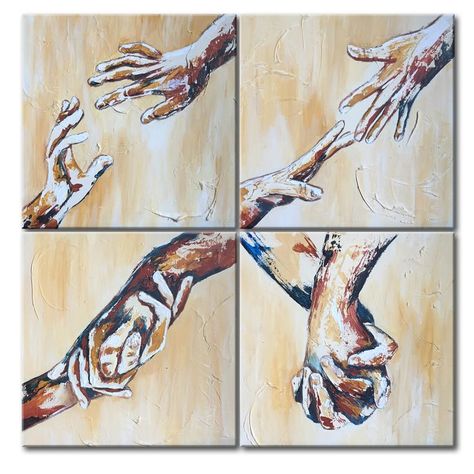 holding hands art acrylic painting on canvas original couple in love wall art friendship art, relationship gifts set canvas palette knife Holding Hands Art, Friendship Art, Gesso On Canvas, Easy Drawing Steps, Conceptual Painting, Hands Art, Silhouette Painting, Easy Canvas Art, Love Wall Art